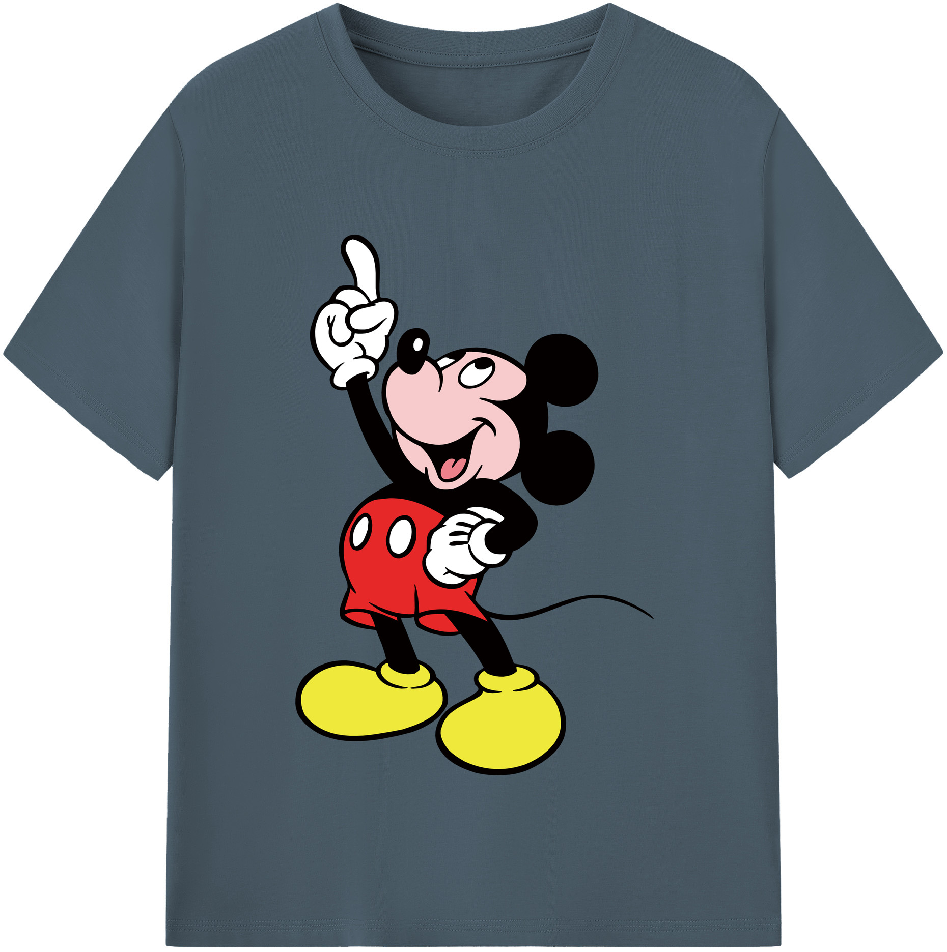 （画像用） ミッキーマウス Mickey Mouse 綿100％半袖Tシャツ（フロントプリント）